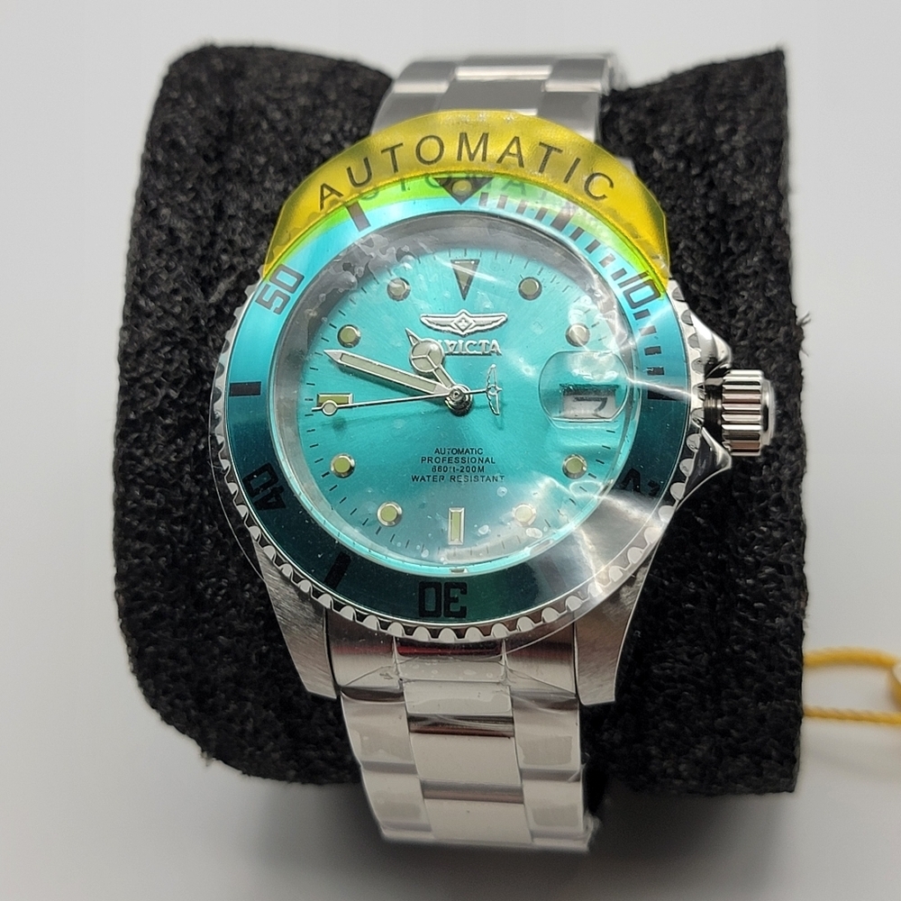 NWT 49910 Invicta Pro Diver Forge Stainless Automatic Mens Watch 40mm Aqua RARE
